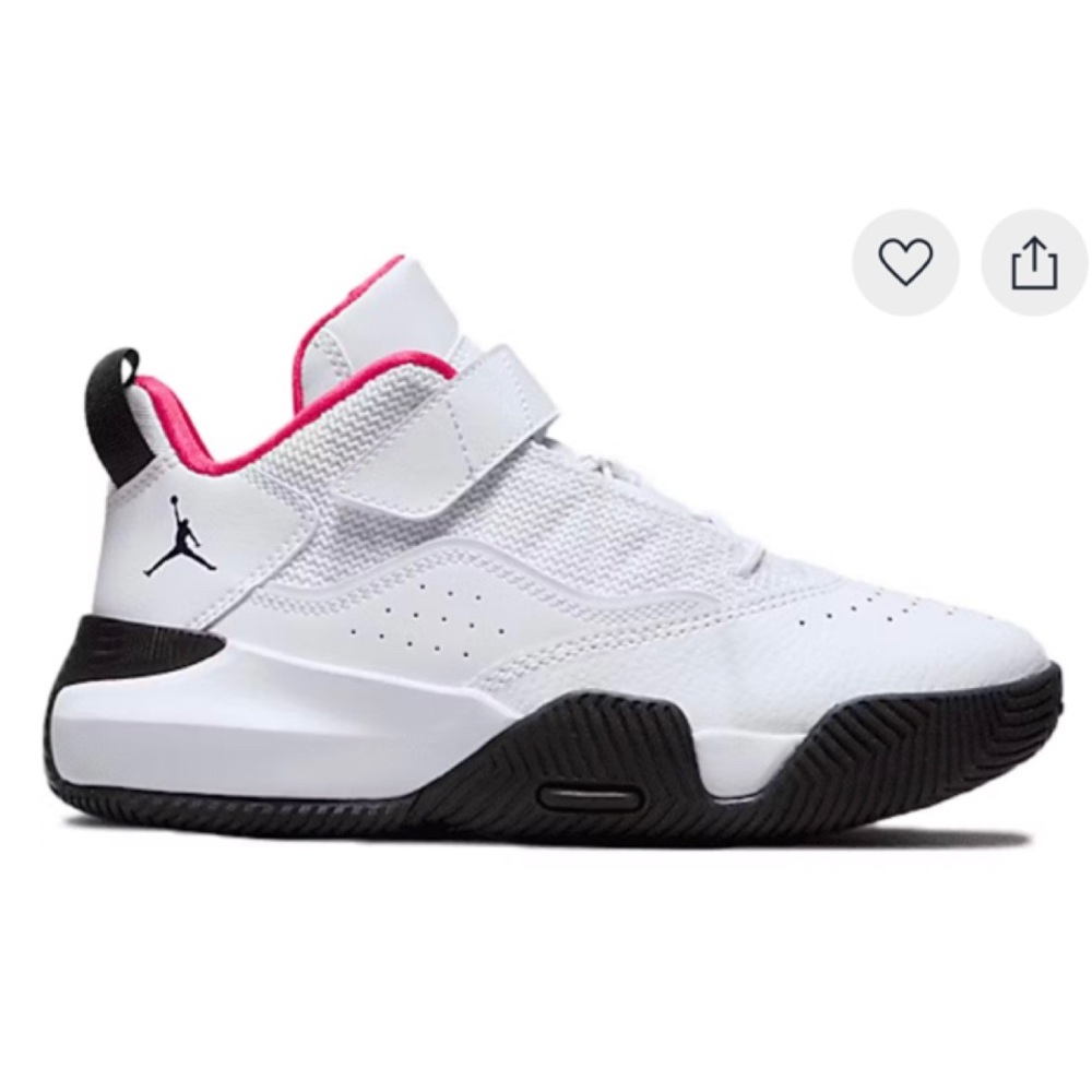 Jordan White and Red Athletic Shoes